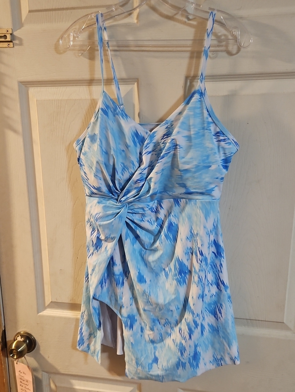 GRACE KARIN BLUE ABSTRACT PRINT SWIMDRESS: NEW WITH TAGS: SIZE XL